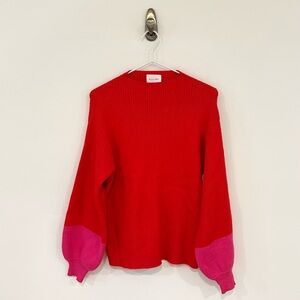 Anthropologie | ❣️VALENTINES Red & Pink Colorblock Sweater❣️| NEW!